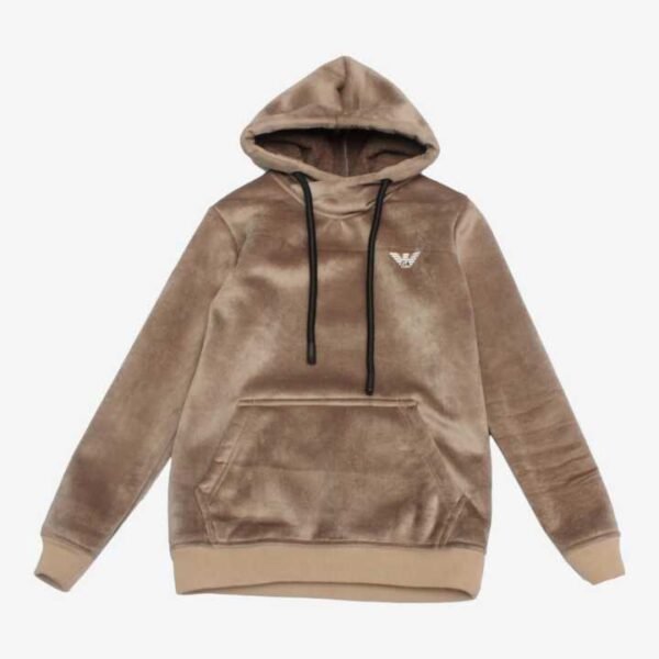 Grey Shower Hoodie With Inner Fur For Boys